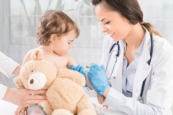 A child receiving an immunisation